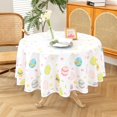 thumbnail image 2 of Easter Tablecloth Round 60 Inch, Waterproof Egg Themed Table Cloth, Washable Table Cover for Holiday Dinner Party Decoration, 2 of 6