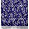 thumbnail image 1 of Soimoi Moss Georgette Fabric Leaves & Floral Block Decor Fabric Printed Yard 42 Inch Wide, 1 of 3