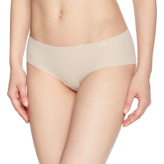 Under Armour Culotte Hipster Extensible Pure pour Femme, Nude /blanc, Très Grand