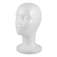 thumbnail image 1 of 1Pack White Mannequin Head for Hats and Wigs EPS Foam Simple Design Stable Support Space-saving Women Home Use, 1 of 9