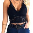 thumbnail image 2 of Femmes Femmes Soutien-Gorge Léger Camisole en Dentelle à Encolure en V à Bonnets Triangulaires Soutien-Gorge Sans Armatures Brassière Noir 2TG, 2 of 13