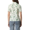 thumbnail image 3 of INSPIRE CHIC Hauts à Volants pour Femmes Manches Bouffantes Col Peter Pan Blouse en Coton à Imprimé Floral S Vert, 3 of 6