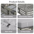 thumbnail image 3 of YODOLLA 7 Pieces Patio Conversation Set with Tea Table, Outdoor Sectional PE Rattan Wicker Furniture Seat, Gray Rattan& Light Grey Cushion and Pillow, 3 of 7