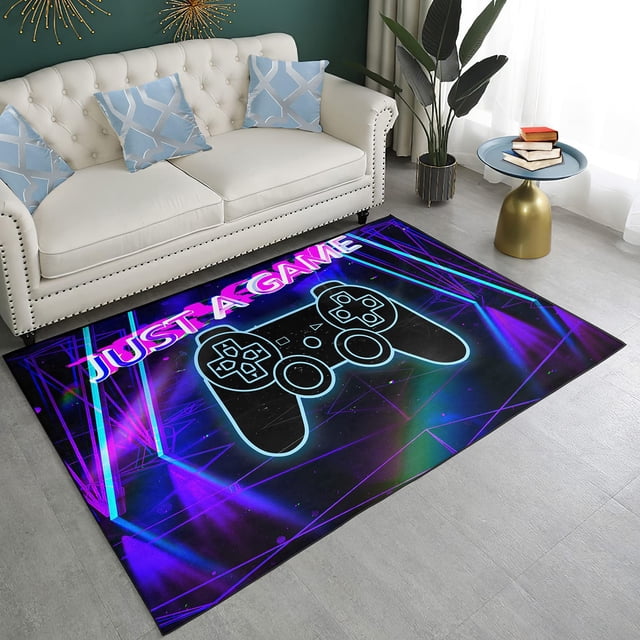Boys Bedroom Game Carpet Game Handle Floor Mat Game Player Carpet Square Game Room Decorative Door Mat Suitable for Bedroom Room Game Room Floor Mat 120*160cm