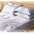 thumbnail image 4 of Ruvanti 6 Pcs Cotton Sheets - 100% Natural Cotton Soft, Lightweight & Breathable Crispy Percale King Size Bed Sheets Set, 16" Deep Pockets, Open Check, 4 of 8
