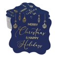 thumbnail image 1 of Inkdotpot Real Gold Foil Bracket Shape Paper Hang Tags Merry Christmas & Happy Text Favor Tags Pack Of 50, 1 of 7