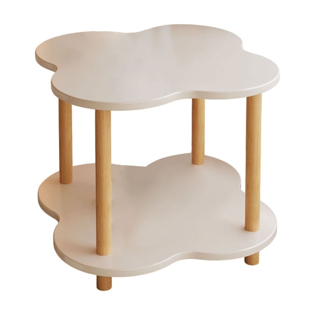 White Wooden Side Table 53X40X40Cm Small End Table With Storage Shelf Living Room Coffee Table Nightstand For Bedroom Sofa Balcony Compact Furniture With Open Shelf Design Modern Home Deco