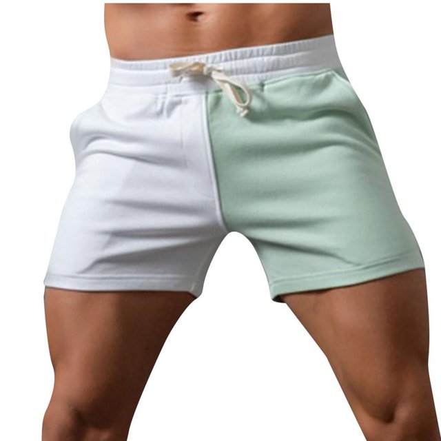 Mens Shorts Mens Casual Solid Color Casual Drawstring Pockets Elastic Sports Shorts