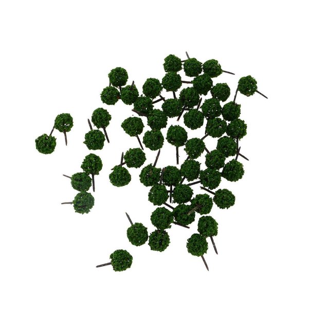 fastboy 50 Pieces Exquisite Ball Shaped Model Trees DIY Landscape Scenery N Scale Green 1Set