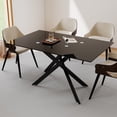 thumbnail image 1 of 51.18" Rectangular Clear Tempered Glass Dining Table,Black, 1 of 17