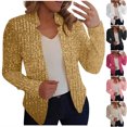 thumbnail image 1 of Yuyuzo Cardigans à Paillettes pour Femmes Décontractés à Manches Longues Hauts de Fête Décontractés Ajustés Scintillants Vestes d'Extérieur Mode, 1 of 7