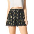 thumbnail image 2 of INSPIRE CHIC Women's Floral Printed Lace Trim Elastic Waist Shorts, 2 of 6