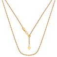 thumbnail image 1 of 14k Yellow Gold Adjustable Rope Chain Necklace, 1.0mm, 22", 1 of 1