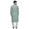 thumbnail image 3 of Atasi Kurta à Manches Longues Imprimé, Boutonné, Asymétrique, Kurta de Designer pour Garçons, 3 of 5