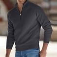 thumbnail image 2 of Sweaters for Men Standing Collar Half Zipper Elasticity Knit Base Long Sleeve, 2 of 9