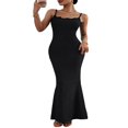 thumbnail image 1 of POINTERTECK Élégant Couleur Unie Dentelle Garniture Robe Longue Bodycon pour les Femmes, 1 of 9