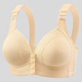 thumbnail image 2 of Fgnfyis Women's Solid Color Lace Pattern Front Buckle Non Underwire Tank Top Bra Bras for Women Light Yellow 42, 2 of 7