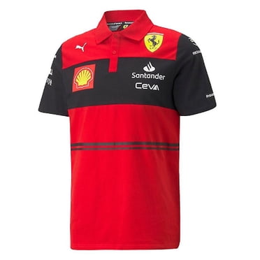 F1 Ferrari Combinaison de Course Leclerc Polo Rouge à Manches Courtes Été Vêtements pour Hommes Salopettes-Couleur:TG