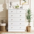 thumbnail image 2 of Ktaxon Commode en Bois à 6 Tiroirs pour Chambre, Commode, Unité d'Organisation de Rangement pour Vêtements, Blanc, 2 of 10