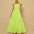 thumbnail image 2 of Jusqu'à 60 % de Rabais! pstuiky Robes d'Été Femmes Été Boho Smockées Robes de Plage Sans Manches à Bretelles Florales Fluides à Étages Fête Midi Décontractée Robe d'Été Loisirs Soldes Aujourd'hui Liquidation Blanc, 2 of 7