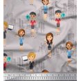 thumbnail image 1 of Soimoi Modal Satin Fabric Business Girl Printed Craft Fabric by the Yard 42 Inch Wide, 1 of 3