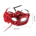 thumbnail image 2 of Unique Bargains 1 Pc Floral Sequins Half Face Party Mask for Masquerade Party Red, 2 of 5