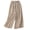 Khaki, variant on fartey Womens Cotton Linen Wide Leg Pants with Pockets Striped Print Comfy Pants Casual Trendy Elastic Waisted Loose Pants Lightweight Soft Summer Vacation Trousers