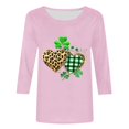 thumbnail image 4 of Meichang Chemises Chanceuses pour Femmes T-Shirts de la Saint-Patrick Trèfle à Quatre Feuilles Imprimé T-Shirts Manches 3/4 Col Rond Décontracté Hauts Irlandais Chanceux, 4 of 4