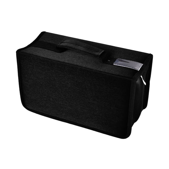 Portefeuille pour DVD de Capacité 160, Grand Classeur de Rangement en Nylon Noir, Étui de Transport pour CD avec Fermeture Éclair Protectrice