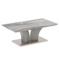 thumbnail image 1 of Contemporary Faux Marble & Stainless Steel Coffee Table in Grey, 1 of 7