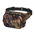 thumbnail image 2 of Lsque Sac Banane Carré à Double Couche Motif Aigle Chauve, Tissu en Sergé Durable avec Ceinture Réglable, Randonnée en Plein Air, Course, Sac Banane de Voyage, 2 of 9