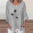 thumbnail image 1 of Hauts pour Femmes Décontractés Été Mode T-shirt Blouse d'Été pour Femmes à Col en V à Manches Courtes Imprimé Décontracté Grande Taille Blouses pour Femmes en Liquidation, 1 of 4