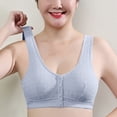 thumbnail image 2 of Timegard Wireless Bras for Women Plus Size Front Closure Button Full Support Breathable Comfy Seniors Bra, 2 of 7
