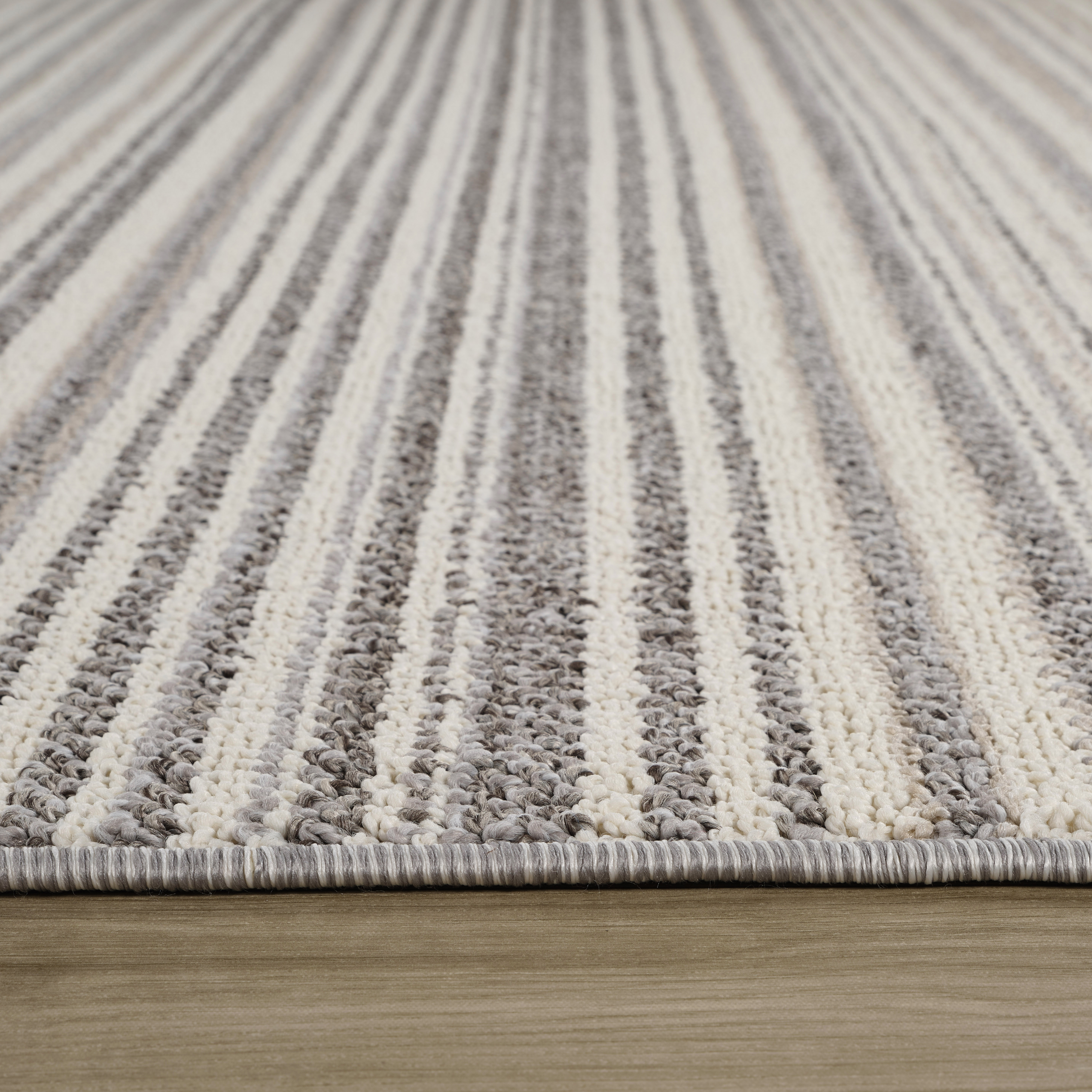 Tapis d'intérieur moderne Branch Jules, gris beige, lignes - Salon, chambre, salle à manger et cuisine