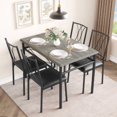 thumbnail image 1 of Dining Table Set for 4, Modern Kitchen Table with 4 Soft Padded Chairs, Dining Room Table Set with Sturdy Metal Frame & MDF Board, Ideal for Living Room Tables, 1 of 9