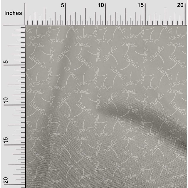 oneOone Tissu Viscose Georgette Libellule Insectes Sashiko Tissu Imprimé 1 Yard 42 Pouces de Large