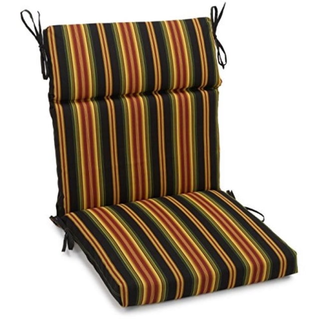 Coussin de Chaise d'Extérieur Carré pour Siège/dossier en Polyester Filé de 20 Pouces par 42 Pouces - Lyndhurst Raven