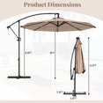 thumbnail image 3 of Gymax 10 FT Patio Offset Umbrella w/ X-shaped Base Infinite Tile & 360° Rotation Coffee, 3 of 10