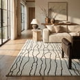 thumbnail image 3 of Tapis d'interieur abstrait Rug Branch Domus, creme noir, moderne - Salon, chambre, salle a manger et cuisine, 3 of 7