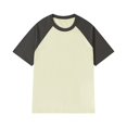 thumbnail image 1 of LUOGENLI T-shirts pour Homme pour Hommes T-Shirt Patchwork à Col Rond T-Shirt à Contraste de Couleurs Rétro à Épaules Lourdes T-Shirt Uni Ample à Manches Courtes T-shirts Amusants pour Hommes T-shirts Graphiques Vêtements d'Été Gris G, 1 of 2