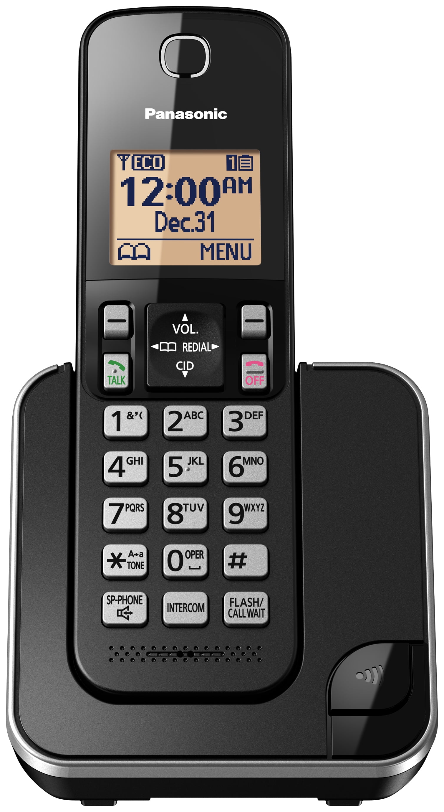 Panasonic DECT 6.0 Expandable Cordless Phone with Call Block - 1 Cordless Handset - KX-TGC380CB (Black)
