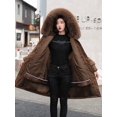 thumbnail image 3 of Ladies long down cotton winter warm jacket coat with detachable plush lining, 3 of 4