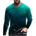 thumbnail image 1 of Pompotops Hommes Casual Col Rond Manches Courtes Pull-Over Ligne 3D Imprimé T-Shirt Blouse en Vente, 1 of 5