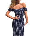 thumbnail image 1 of Ketyyh-chn99 Robes Maxi pour Femmes Grande Taille Robe Évasée à Fleurs Robe Droite Unie pour Vacances Robe de Plage à Enfiler Bleu,m, 1 of 4