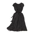 thumbnail image 2 of Robe d'Été pour Femmes 2024 Mode Grande Taille Jupe Mi-Longue Robe à Manches Courtes avec Pois Robe Plissée Rabais de 50 % Liquidation!, 2 of 3