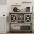 thumbnail image 4 of Farmhouse Coffee Bar Cabinet, Sideboard Buffet Cabinet with Sliding Barn Doors, Storage Wine Bar Cabinet with Wine Glass Rack for Kitchen, Dining Room, Entryway, 4 of 8