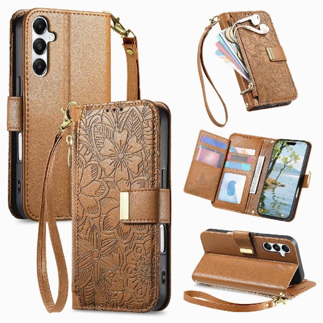 Flip Case for FOXDOCK Samsung Galaxy A16 Wallet Function Floral Embossed Gift Choice Full Protection Kickstand Viewing