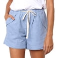 thumbnail image 2 of Birdeem Womens Plus Size Drawstring Casual Elastic Waist Pocket Loose Solid Shorts Pants, 2 of 10