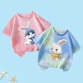 thumbnail image 2 of Jamicy Chemises de Bain pour Filles Cadeau pour Enfants Hauts Mignons pour Filles 2 Pcs Manches Courtes T-Shirts d'Été Mode T-Shirts Graphiques Col Rond Chandail Tee, 2 of 3