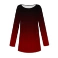 thumbnail image 5 of FAIWAD Women's Long Sleeve Tunic Tops Gradient Round Neck Trendy Spring Casual Pullover Tops, 5 of 5
